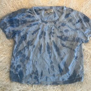 Known Supply X Salem Blue Tie-Dye T-Shirt Cropped M Y2K